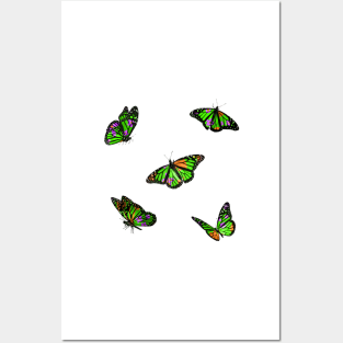 Secondary Colours Butterflies Sticker Pack Posters and Art